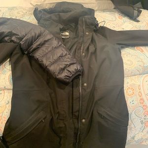 North face double jacket black Small